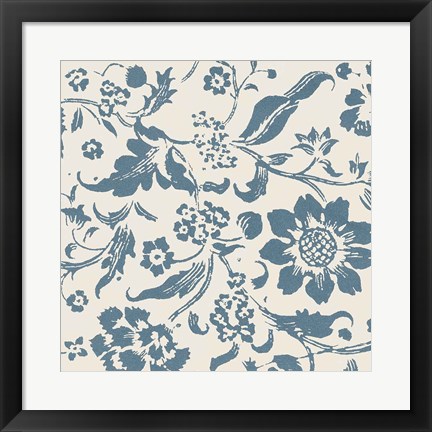 Framed Floral Toile II Print