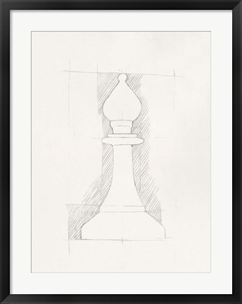Framed Chess Set Sketch VI Print