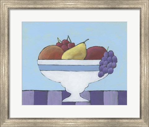 Framed White Fruit Bowl II Print