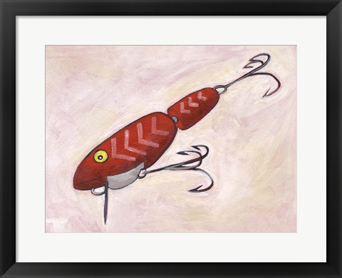 Framed Retro Fishing Lure VI Print