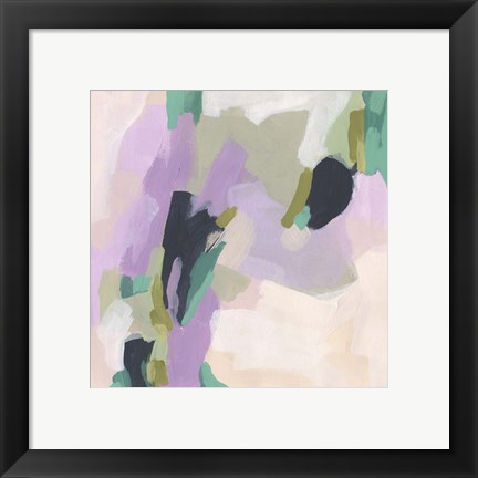 Framed Lavender Swirl I Print