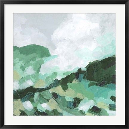 Framed Aqua Valley I Print