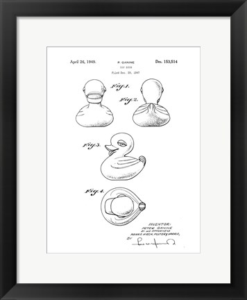 Framed Bath Time Patents IV Print
