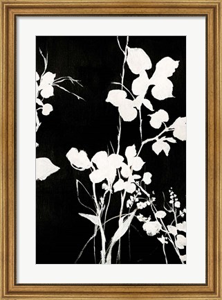 Framed Silhouette Leaves 1 Print