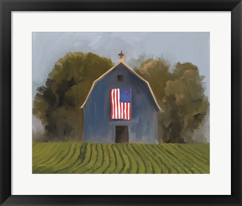 Framed Land of the Free Barn Print