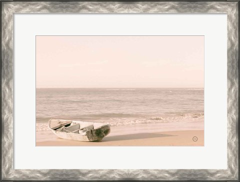 Framed Fishing Boat at Sunset Print