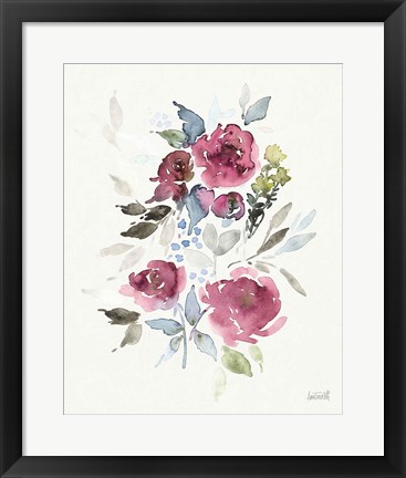 Framed Soft Bouquet I Print