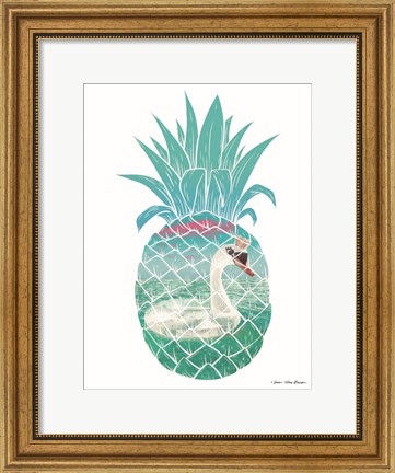 Framed Swan Pineapple Print