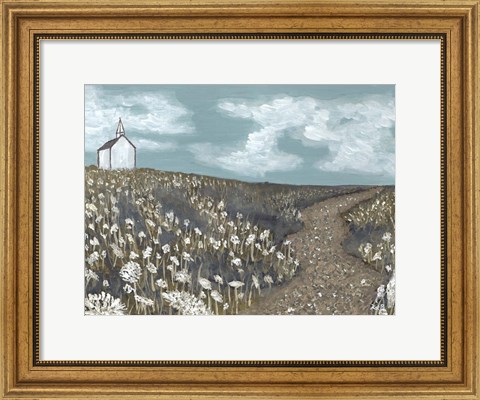 Framed Church on the Hill Print