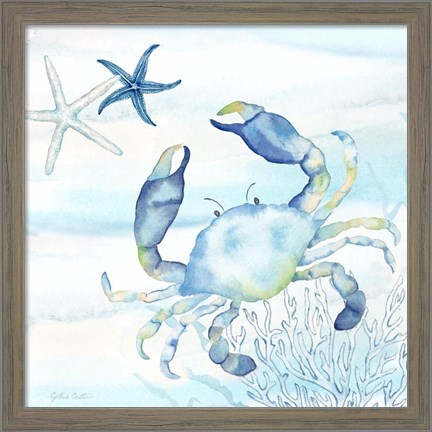 Framed Great Blue Sea V Print