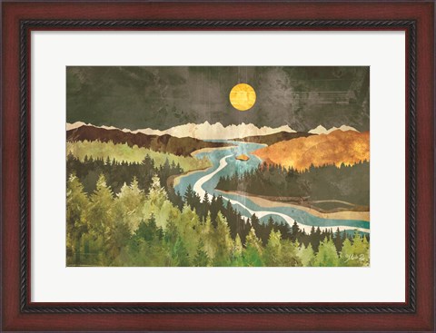 Framed Mountain Moonlight Print