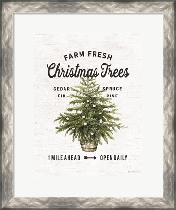 Framed Farm Fresh Christmas Trees I Print