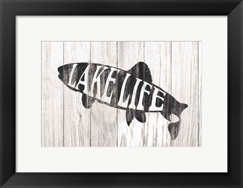 Framed Lake Life Sign Print