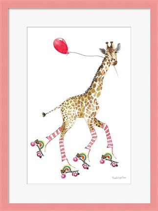 Framed Giraffe Joy Ride II Print