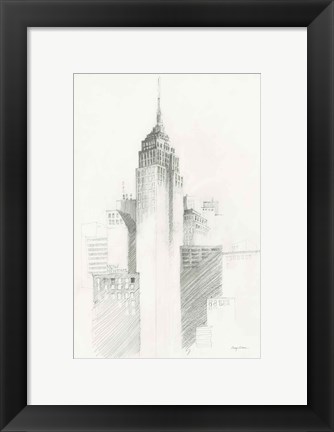 Framed City Sketch I Print