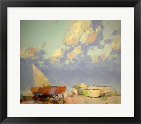 Framed Fishing Boats II Print