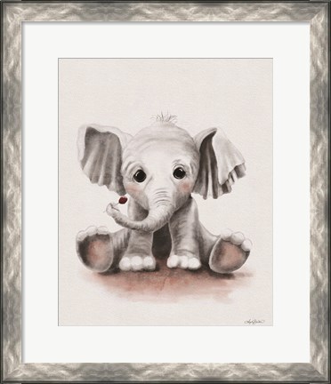 Framed Lolli the Baby Elephant Print