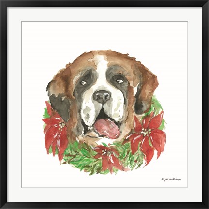 Framed Christmas Pup Print