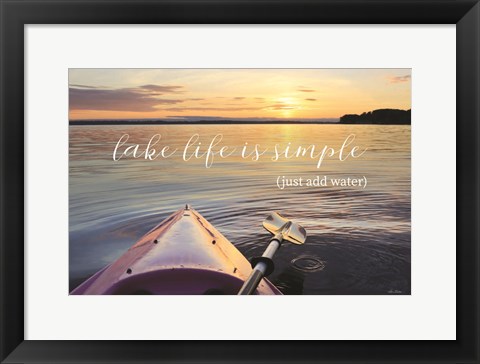 Framed Lake Life is Simple Print
