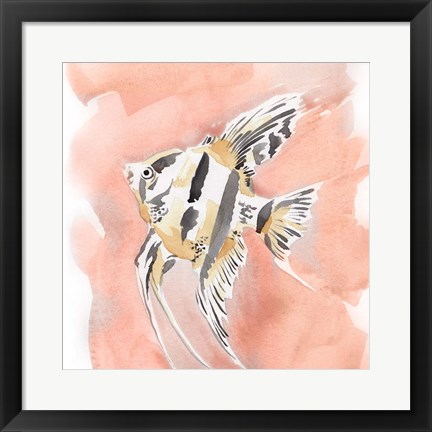 Framed Blush and Ochre Angel Fish II Print