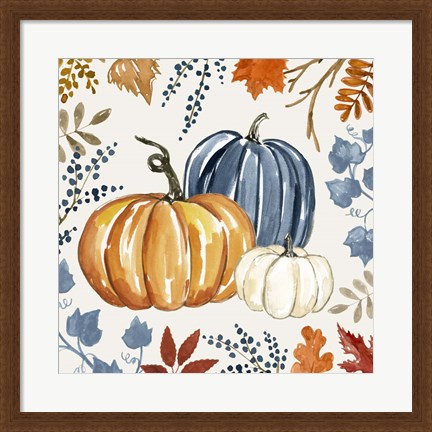 Framed Autumn Pumpkin I Print