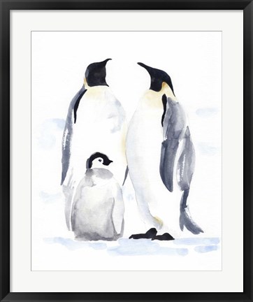 Framed Emperor Penguins II Print
