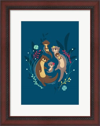 Framed Otter Family Print