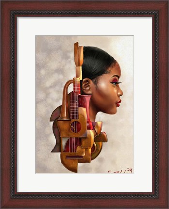 Framed Mahogany Strings Print