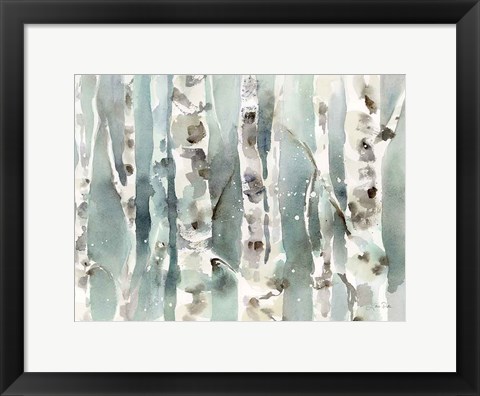 Framed Winter Birches Print