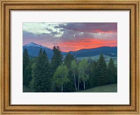 Framed Sunset View From The Cabin Print