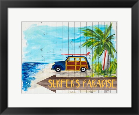Framed Surfer&#39;s Paradise Print
