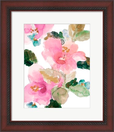 Framed Scattered Pink Hibiscus Print