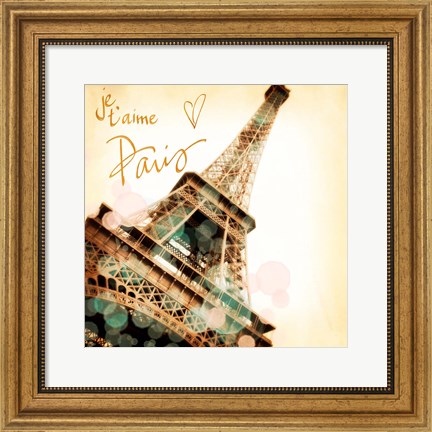 Framed Je, t&#39;aime Paris Print