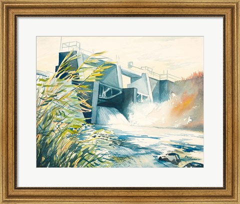 Framed Industrial Dam Print