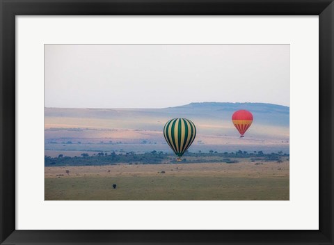 Framed Hot Air Balloons over Kenya I Print