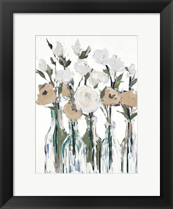Framed Cream Romantic Blossoms Print