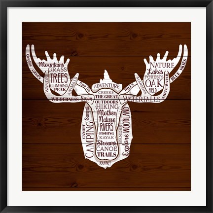 Framed Moose Of Nature Print