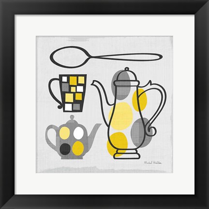 Framed Modern Kitchen Square IV Yellow Print