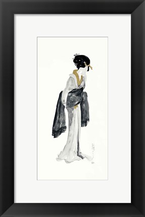 Framed Geisha II Black and Gold Print