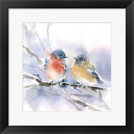 Framed Bluebird Pair Print