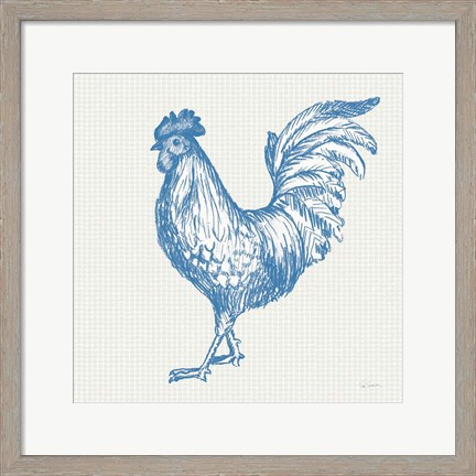 Framed Cottage Rooster IV Print