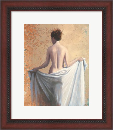 Framed After the Bath Coral Print