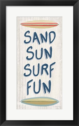 Framed Beach Time V Fun Print