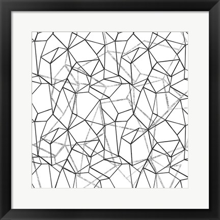 Framed Across Geometrics Silver Crop Print