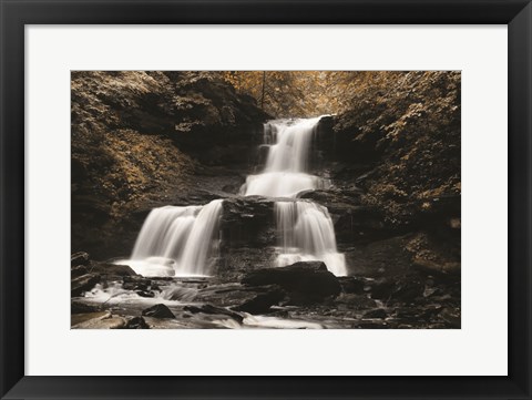 Framed Golden Waterfall II Print