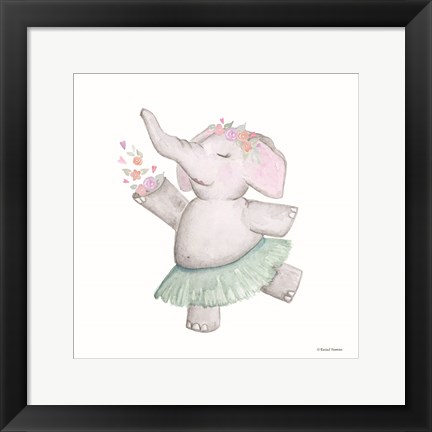 Framed Elephant Ballerina Print