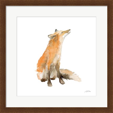 Framed Dreaming Fox on White Print