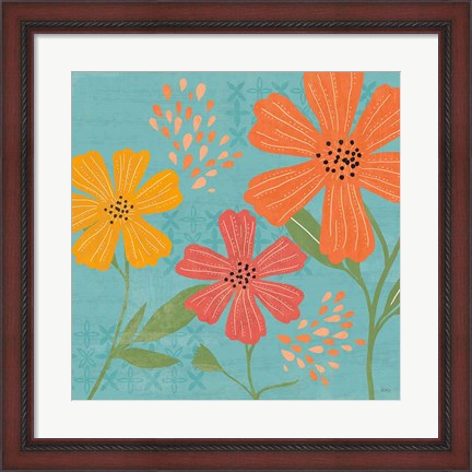 Framed Mod Floral III No Lines Print