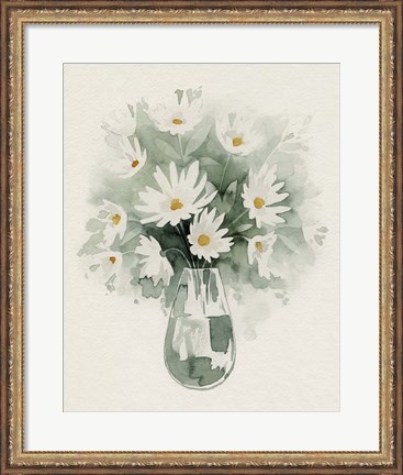 Framed Daisy Bouquet Sketch I Print