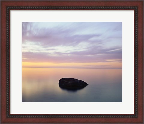 Framed Rock at Sunset Print